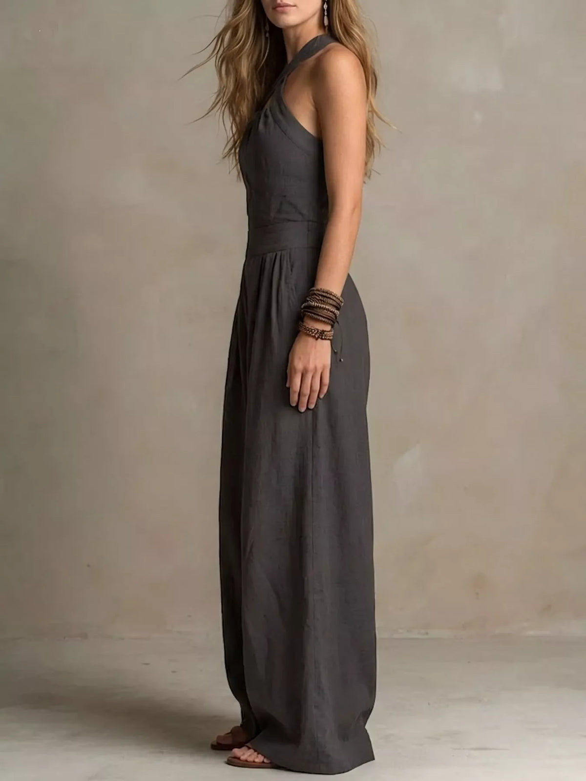 full size halter neck wide-leg jumpsuit plus | dropsona - neutral - packaging