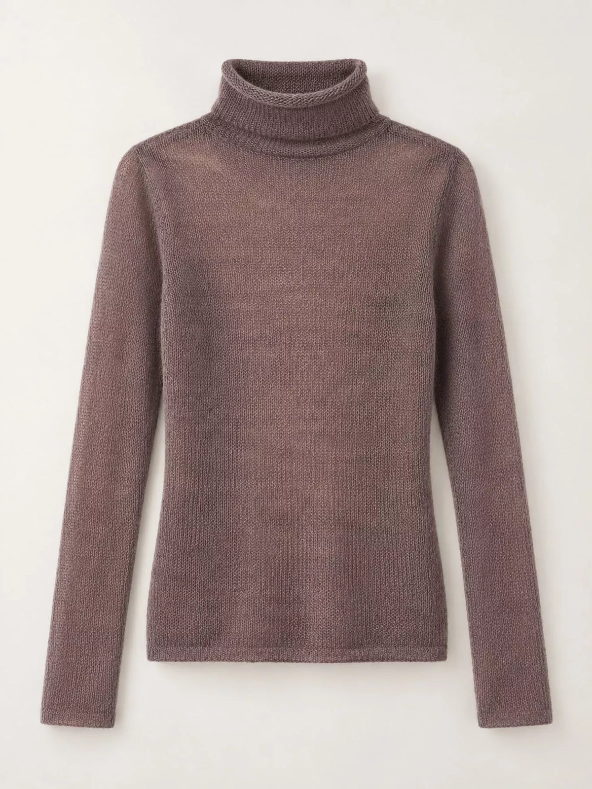 sheer turtleneck knit top | dropsona - neutral - size reference