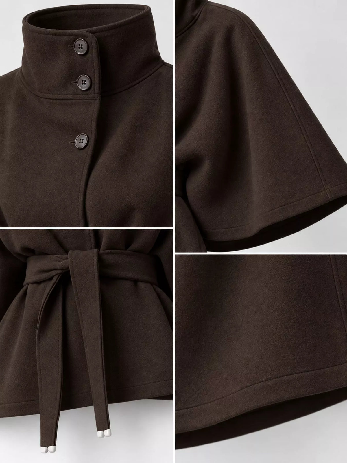 belt button detail outerwear | dropsona polyester 95% - neutral - usage example