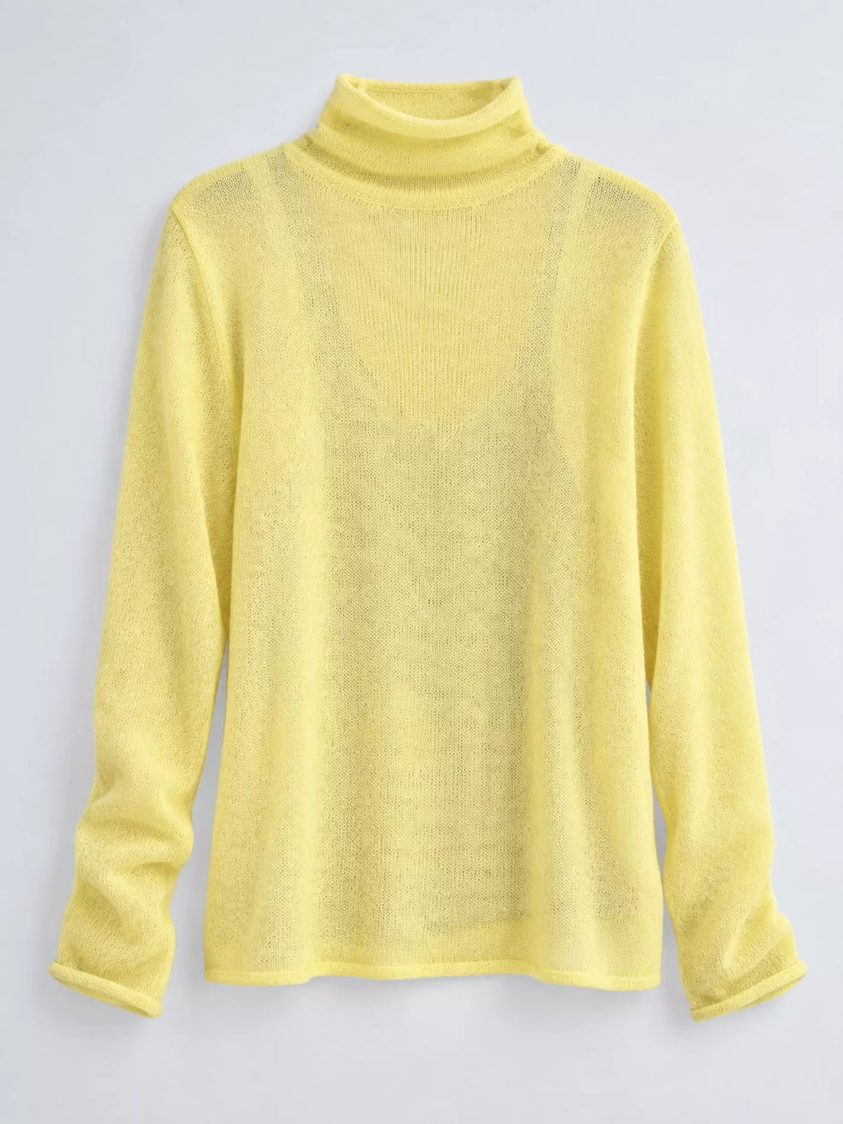 sheer turtleneck knit top | dropsona - neutral - size reference