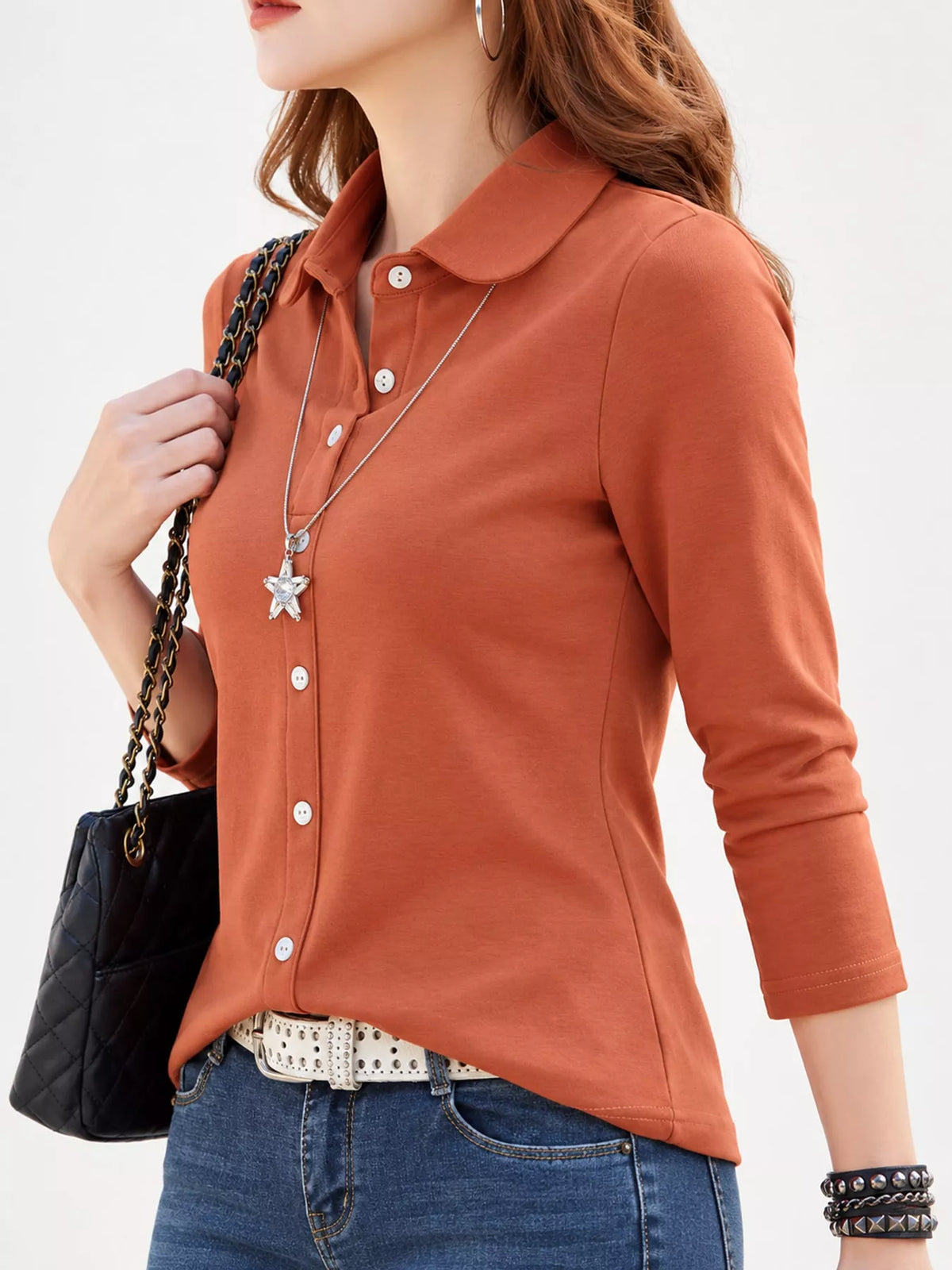 full size button-down long sleeve shirt plus | dropsona - neutral - packaging