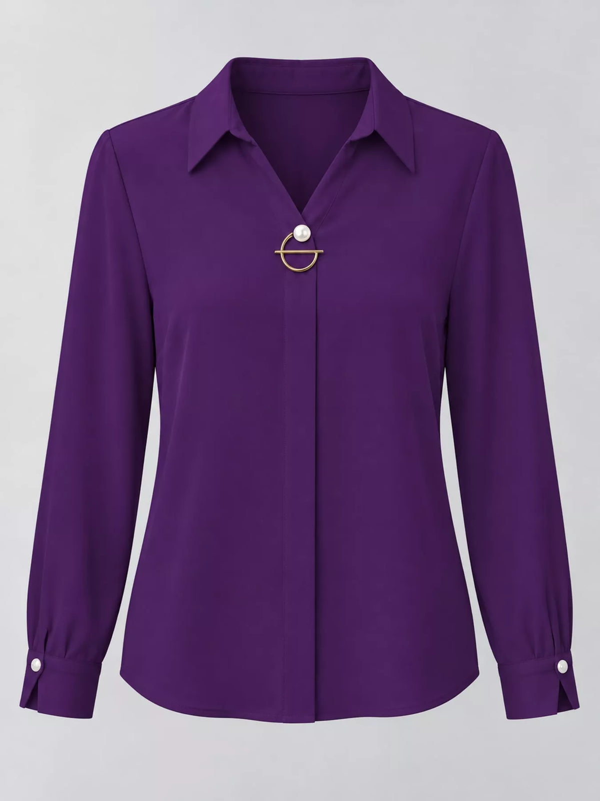 long sleeve satin blouse | dropsona - neutral - size reference