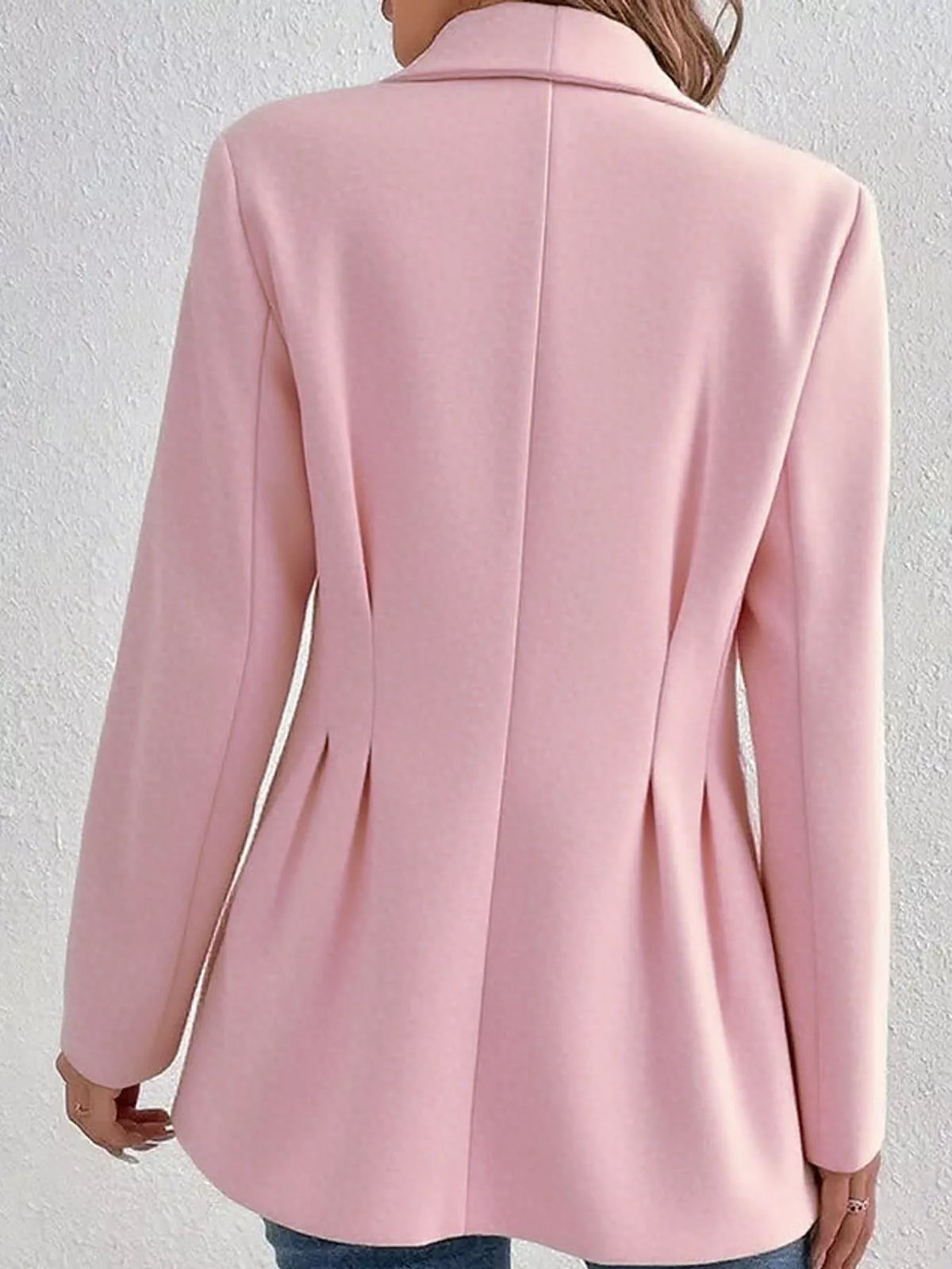 single-button shawl collar blazer | dropsona - neutral - close-up detail