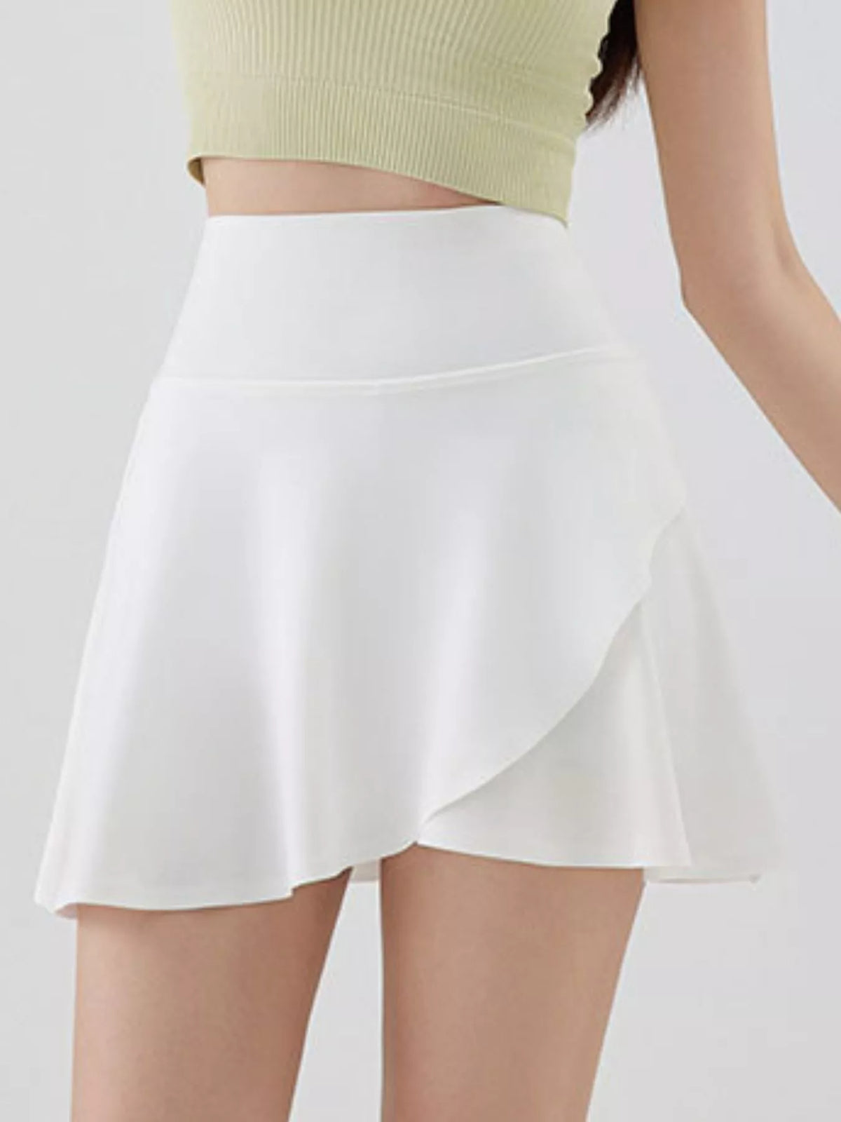 full size high-waisted flared athletic skirt with | dropsona - neutral - packaging