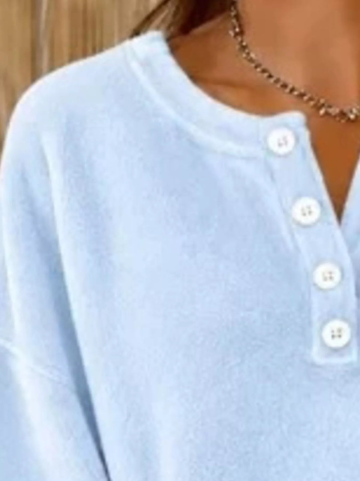 button detail dropped shoulder sweatshirt | dropsona - neutral - material texture