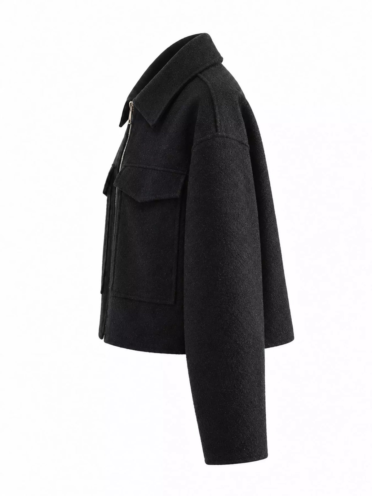 zip up cropped jacket – zipper,pocketed fit | dropsona - neutral - packaging