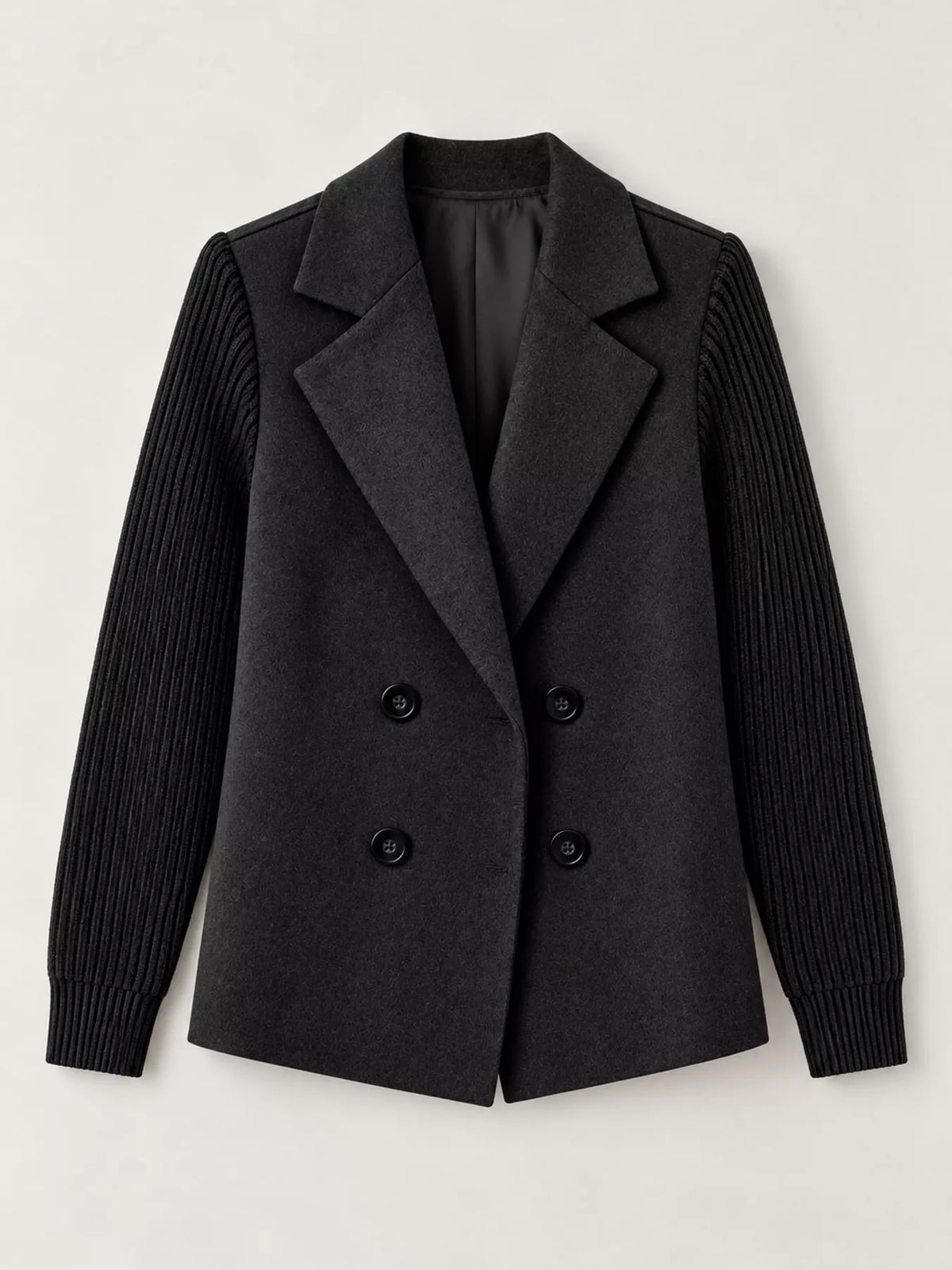 full size double-breasted lapel collar blazer plus | dropsona - neutral - packaging
