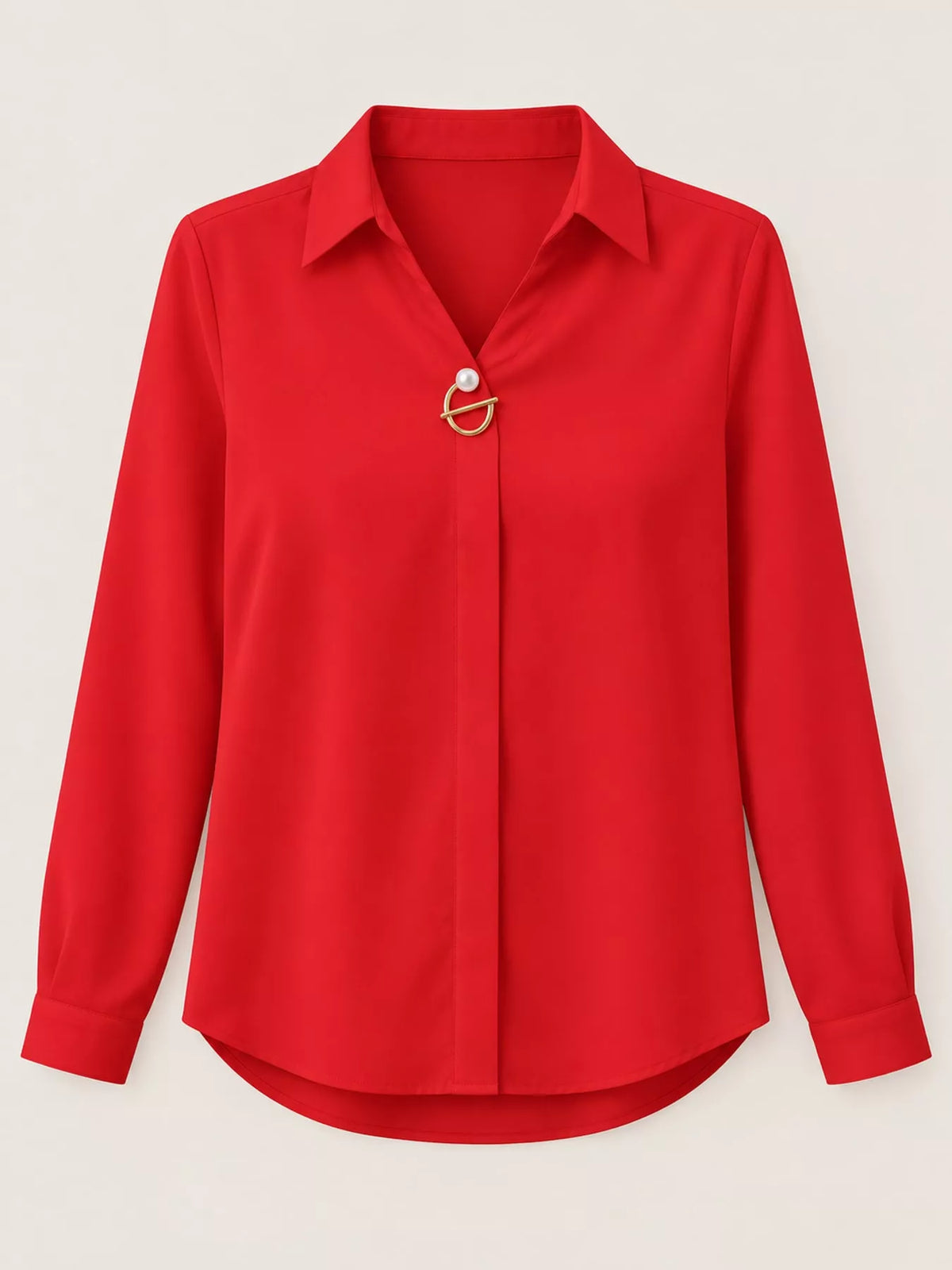 long sleeve satin blouse | dropsona - neutral - usage example