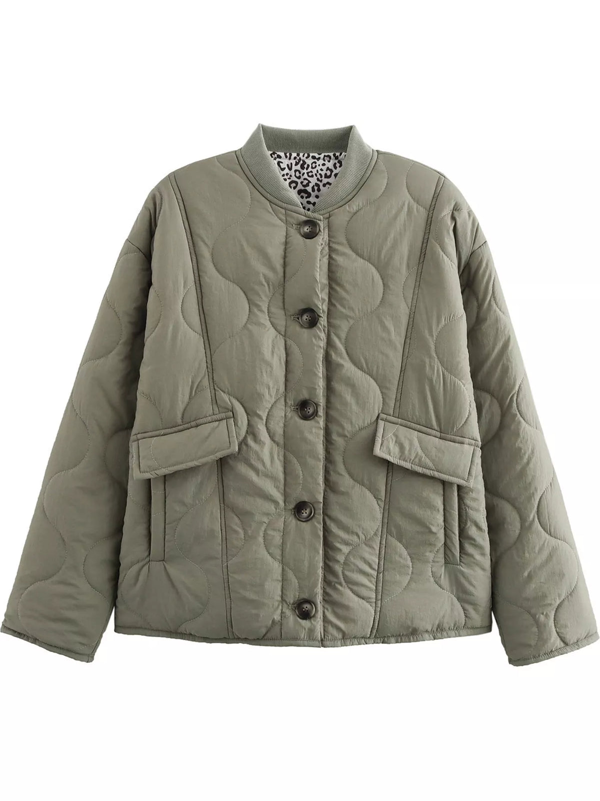 quilted button up jacket | dropsona polyester ≥95% - neutral - packaging