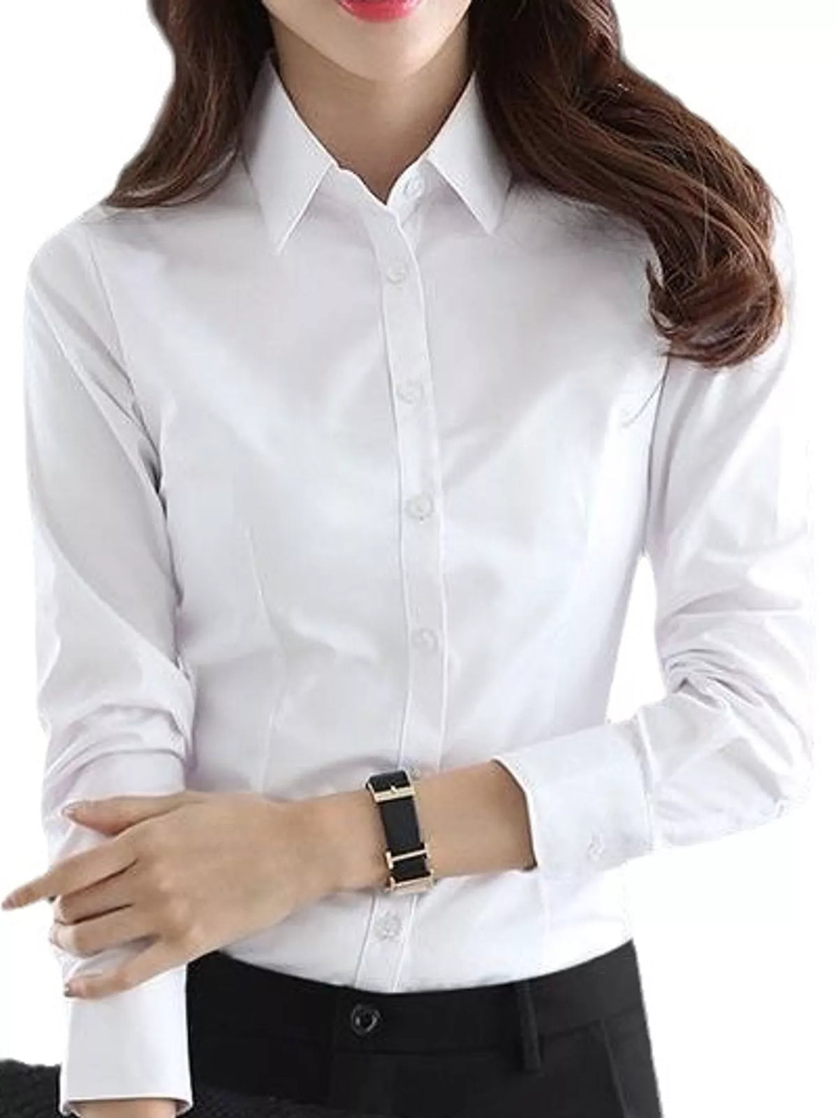 full size classic slim-fit button-down shirt plus | dropsona - neutral - close-up detail