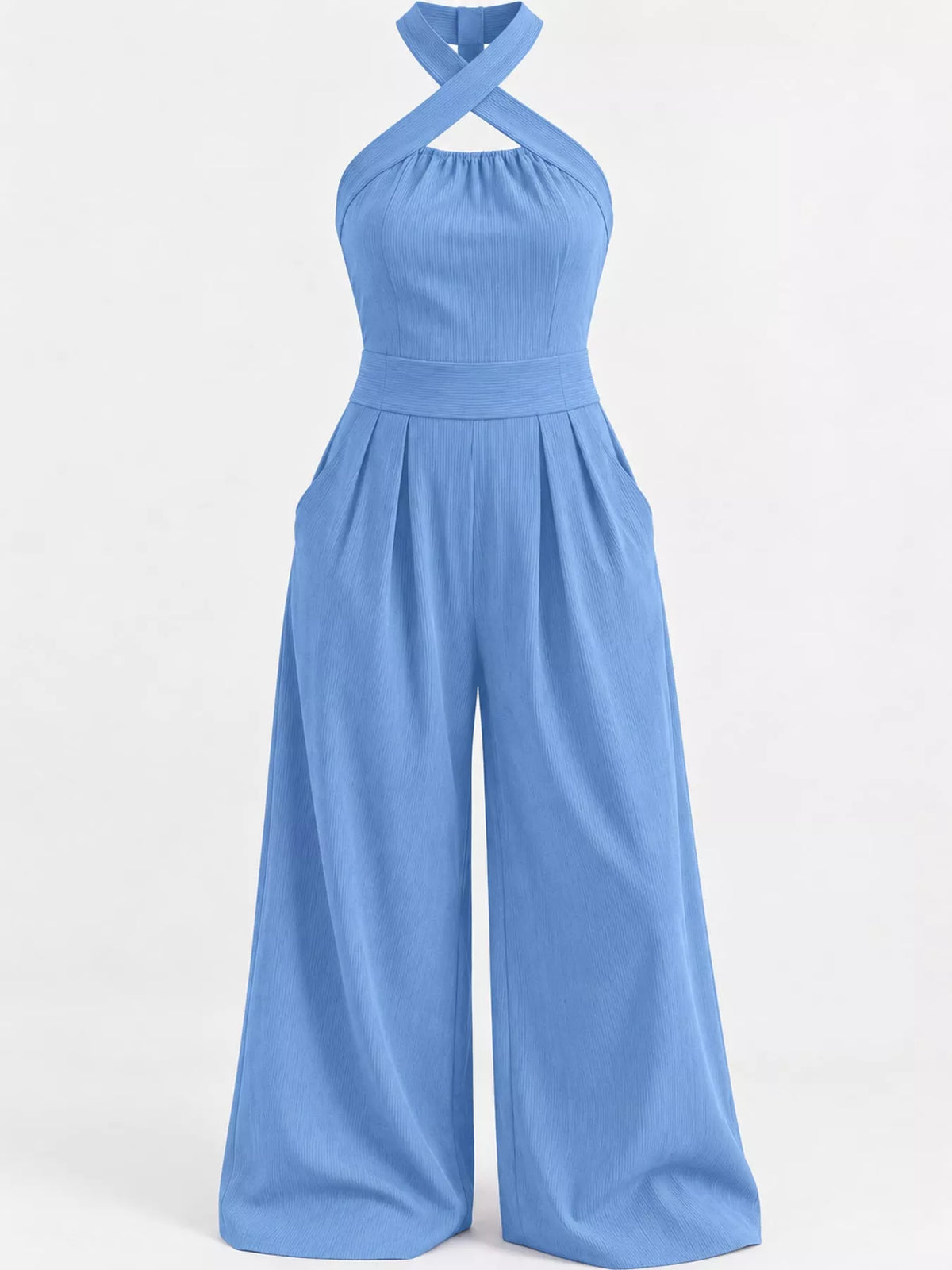 full size halter neck wide-leg jumpsuit plus | dropsona - neutral - packaging