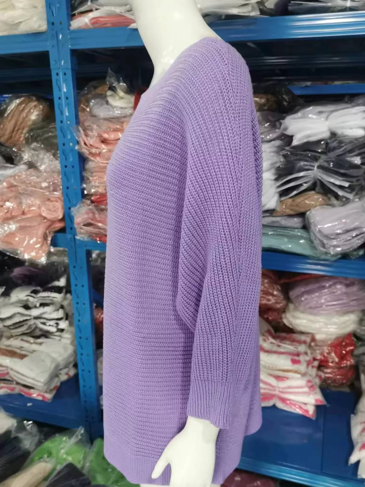 full size boat neck 3/4 sleeve sweater plus | dropsona - neutral - packaging