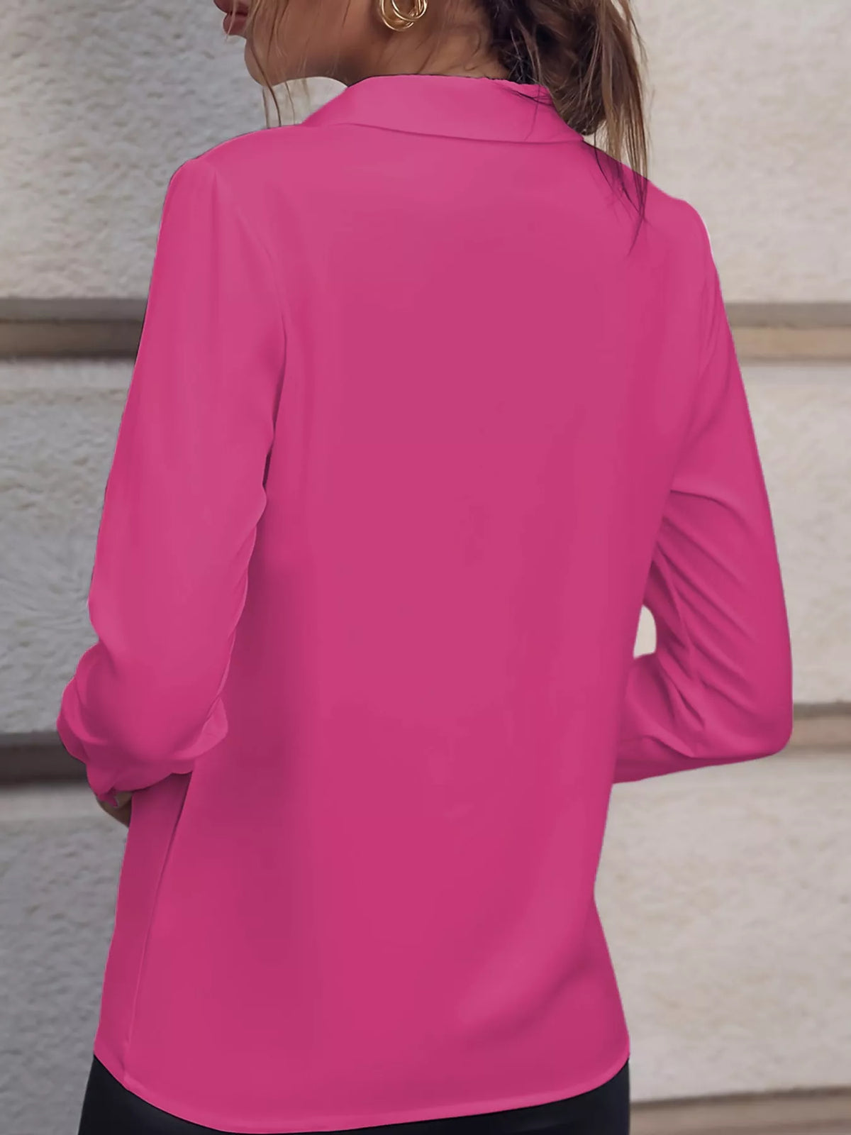 long sleeve satin blouse | dropsona - neutral - usage example