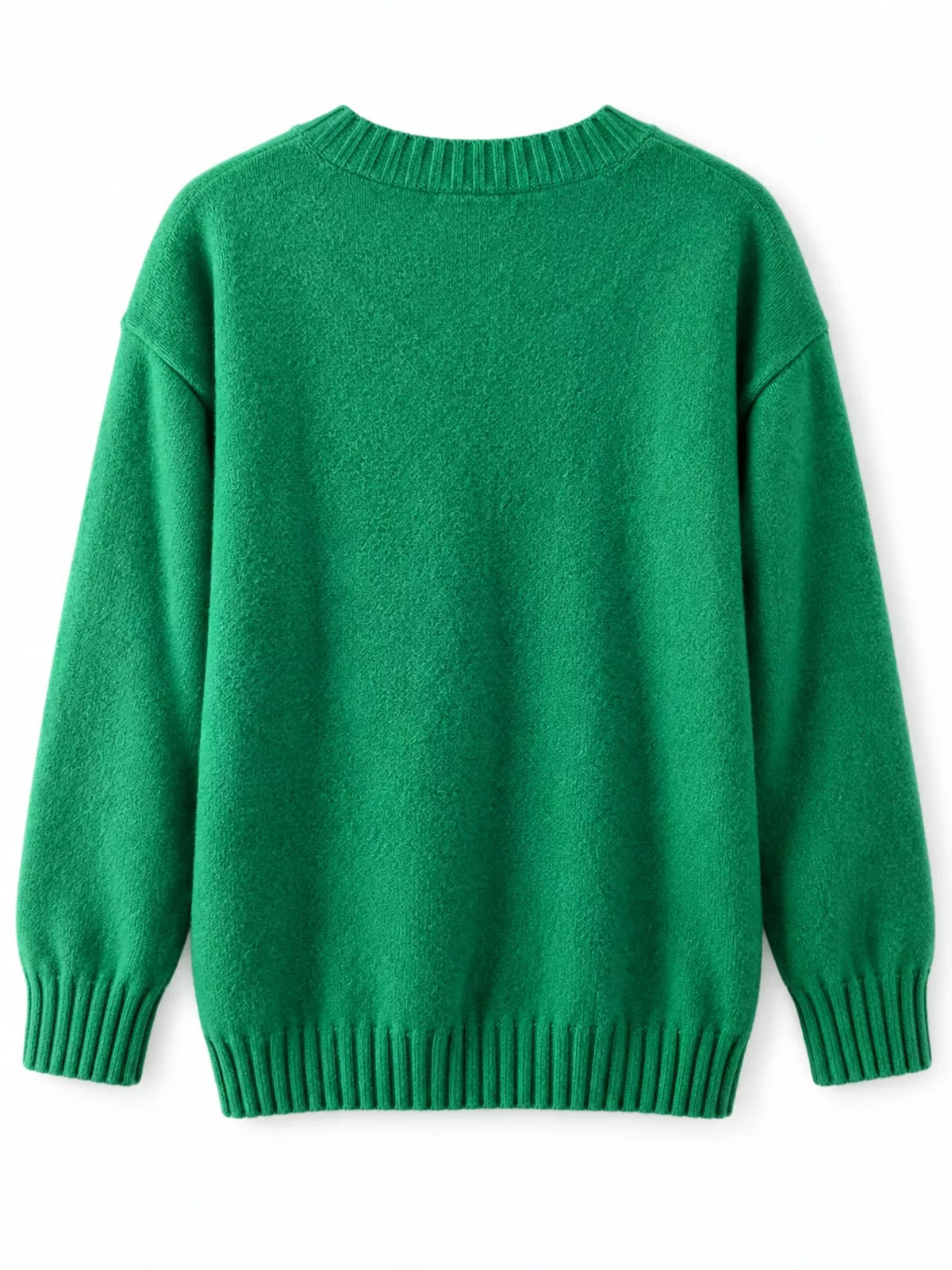 full size v-neck dropped shoulder sweater plus | dropsona - neutral - front view