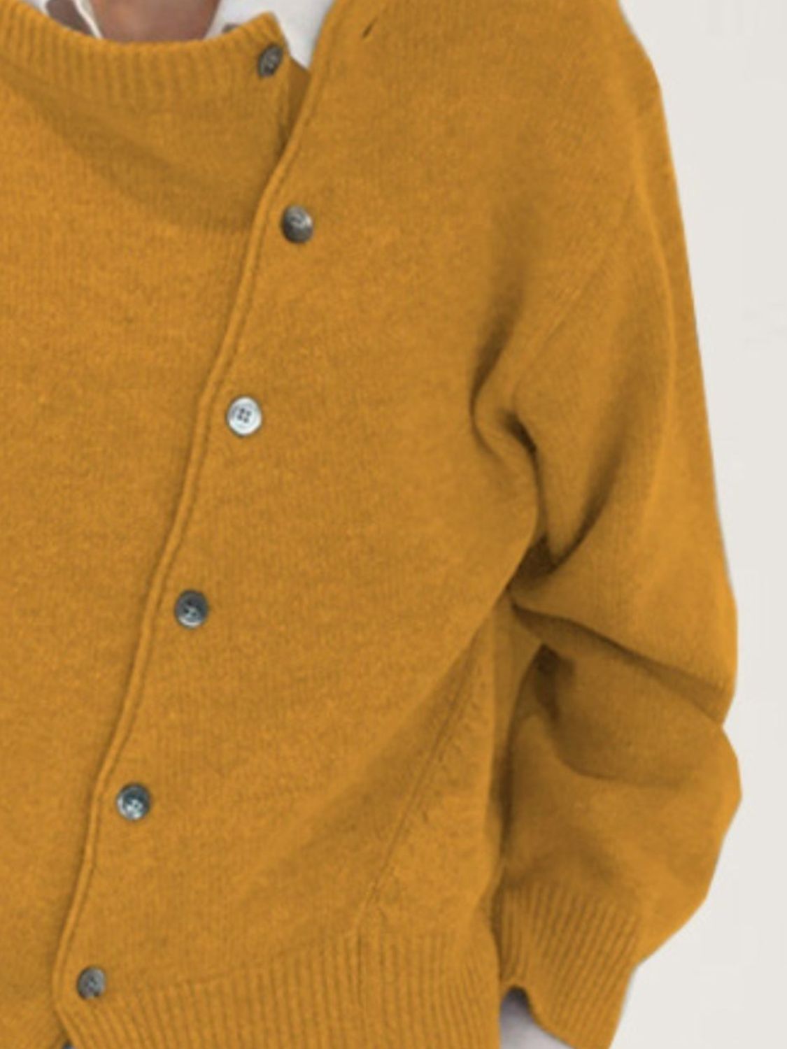 dropped shoulder buttoned cardigan – basic style | dropsona - neutral - front view