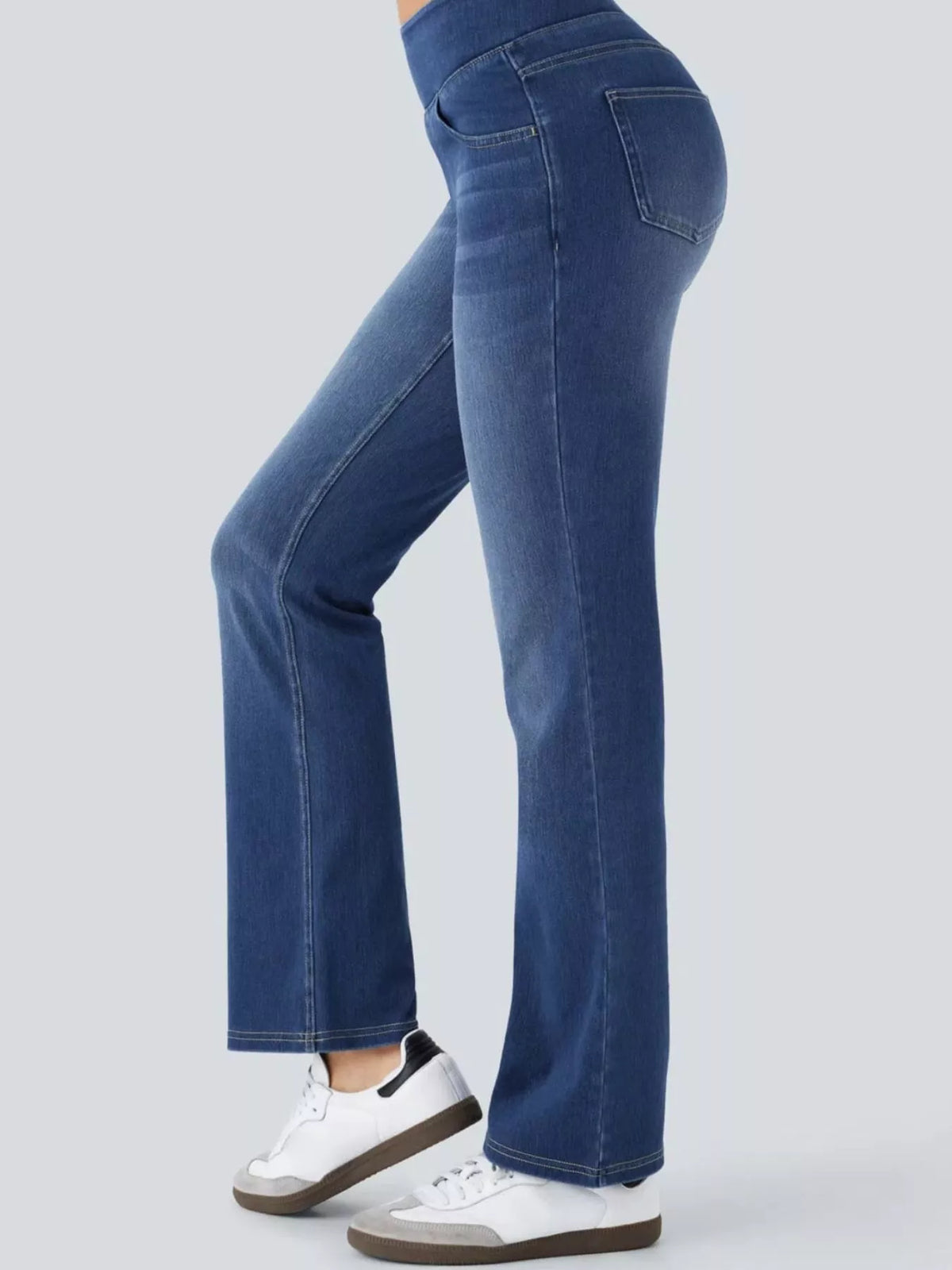 high waist slim fit jeans | dropsona 70% cotton, 30% polyester - neutral - front view