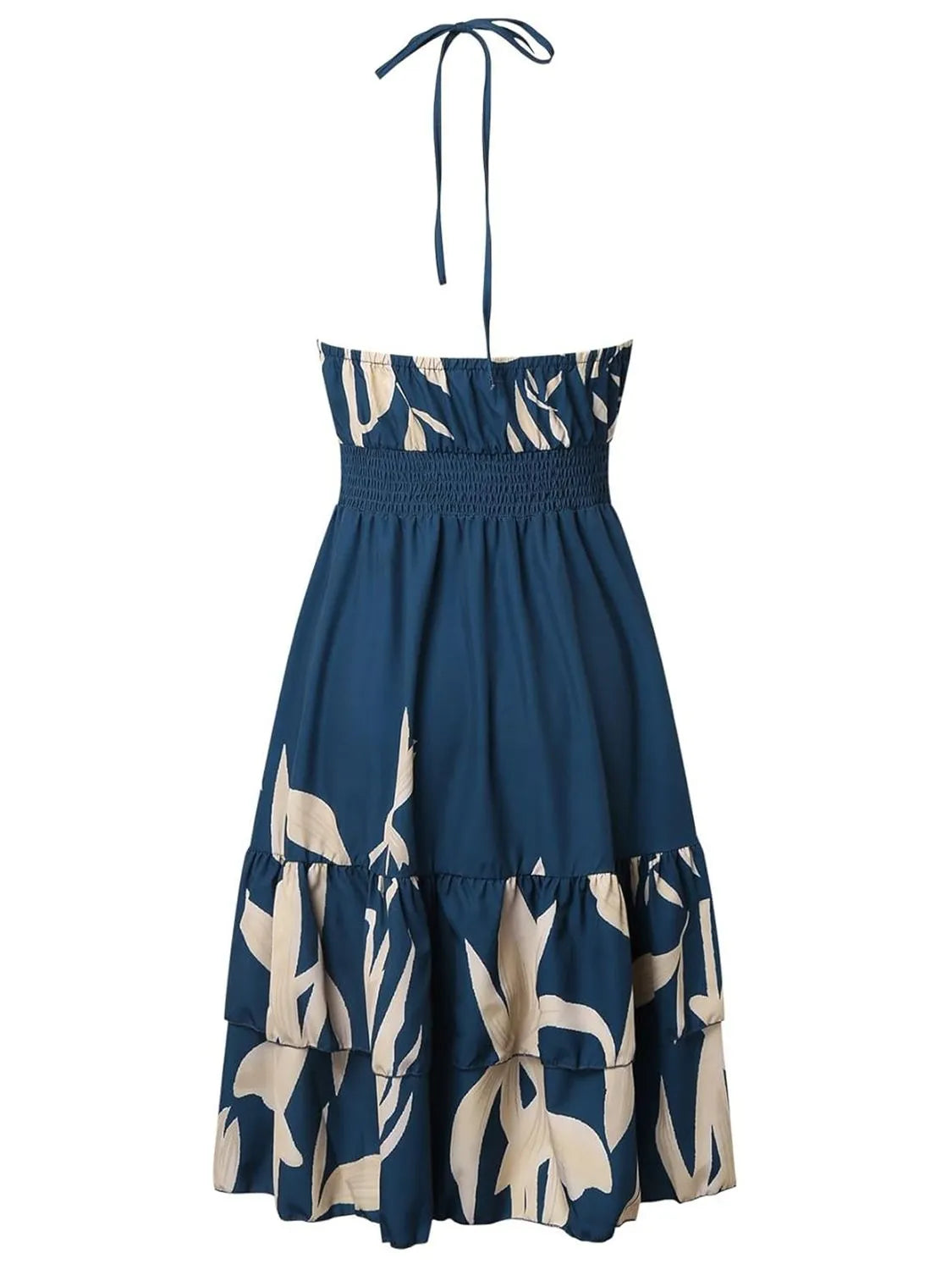 paisley print halter neck mini dress - front view