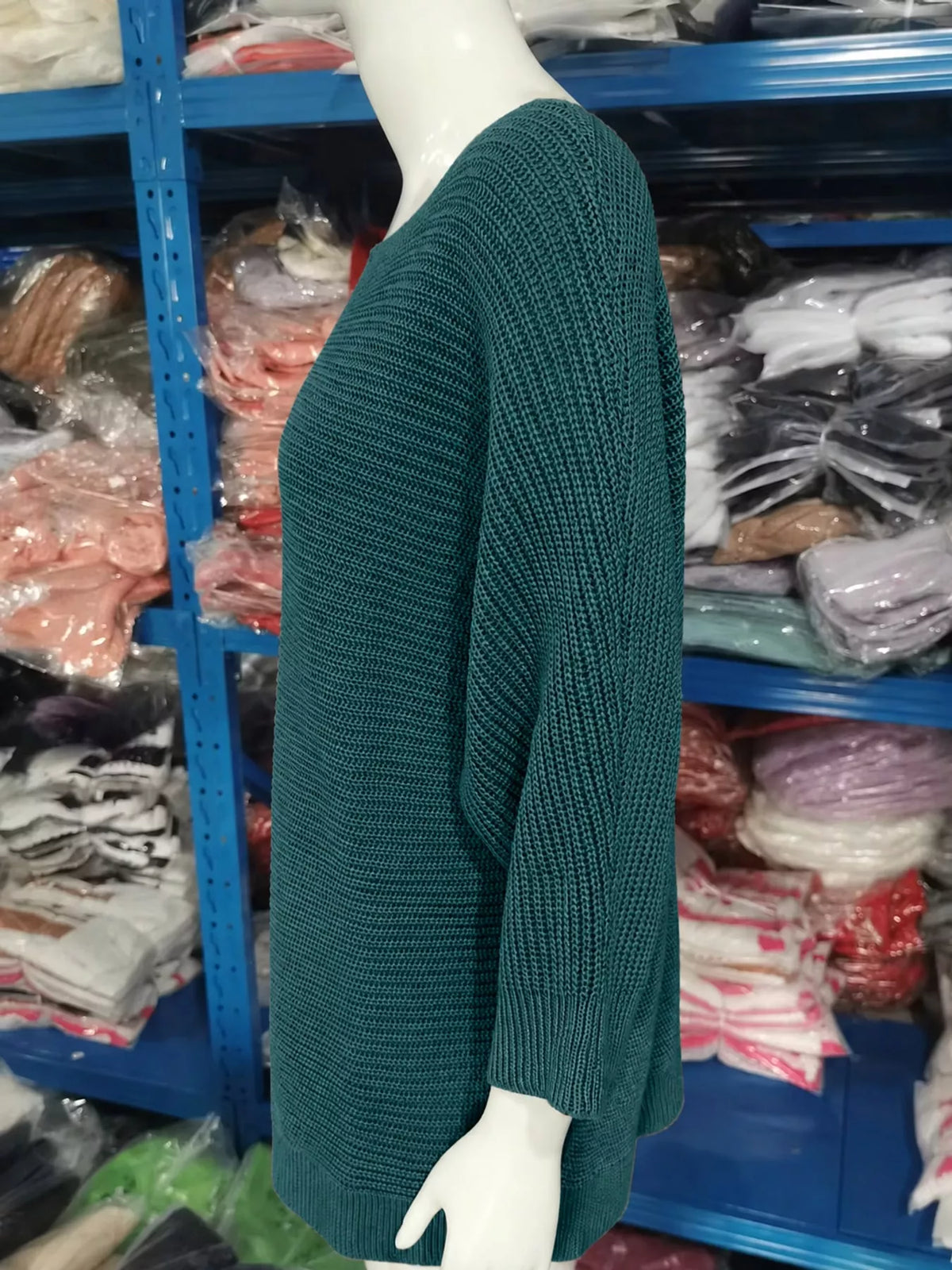 full size boat neck 3/4 sleeve sweater plus | dropsona - neutral - size reference