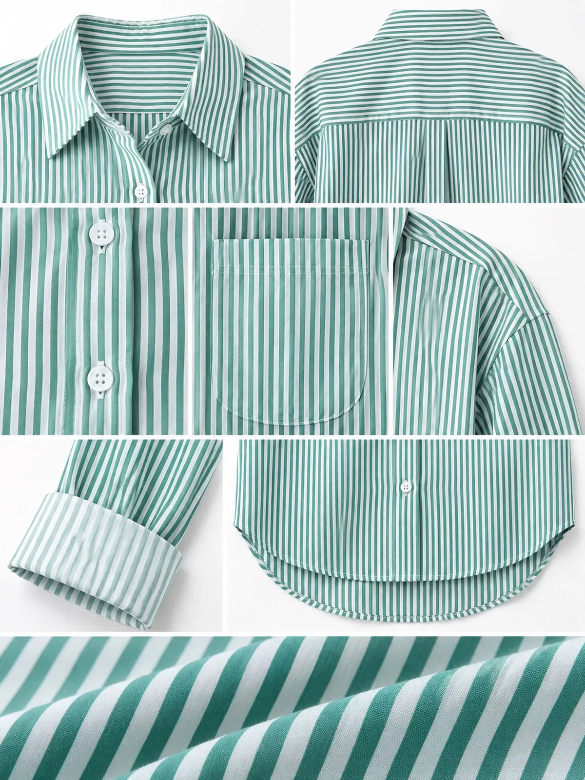 full size striped button-down long sleeve shirt plus | dropsona - neutral - packaging
