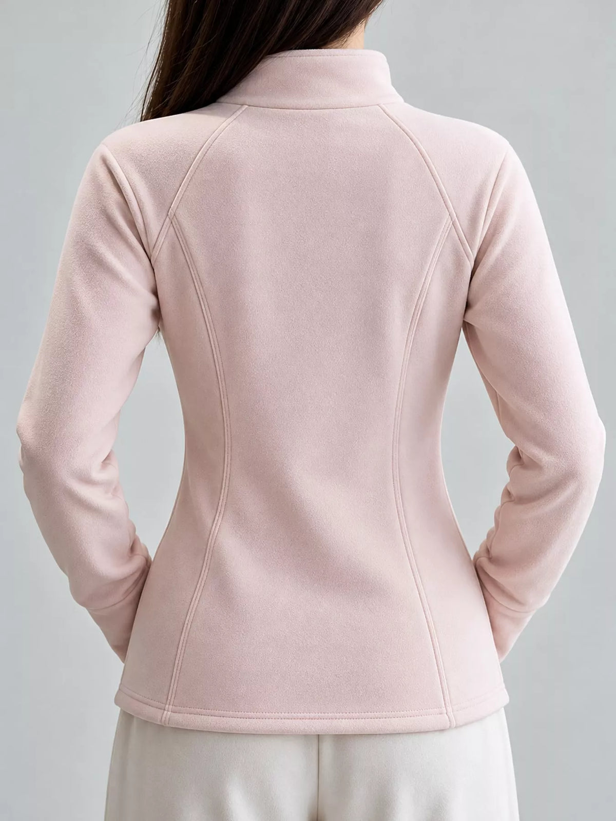 slim-fit full-zip active outerwear | dropsona - neutral - front view