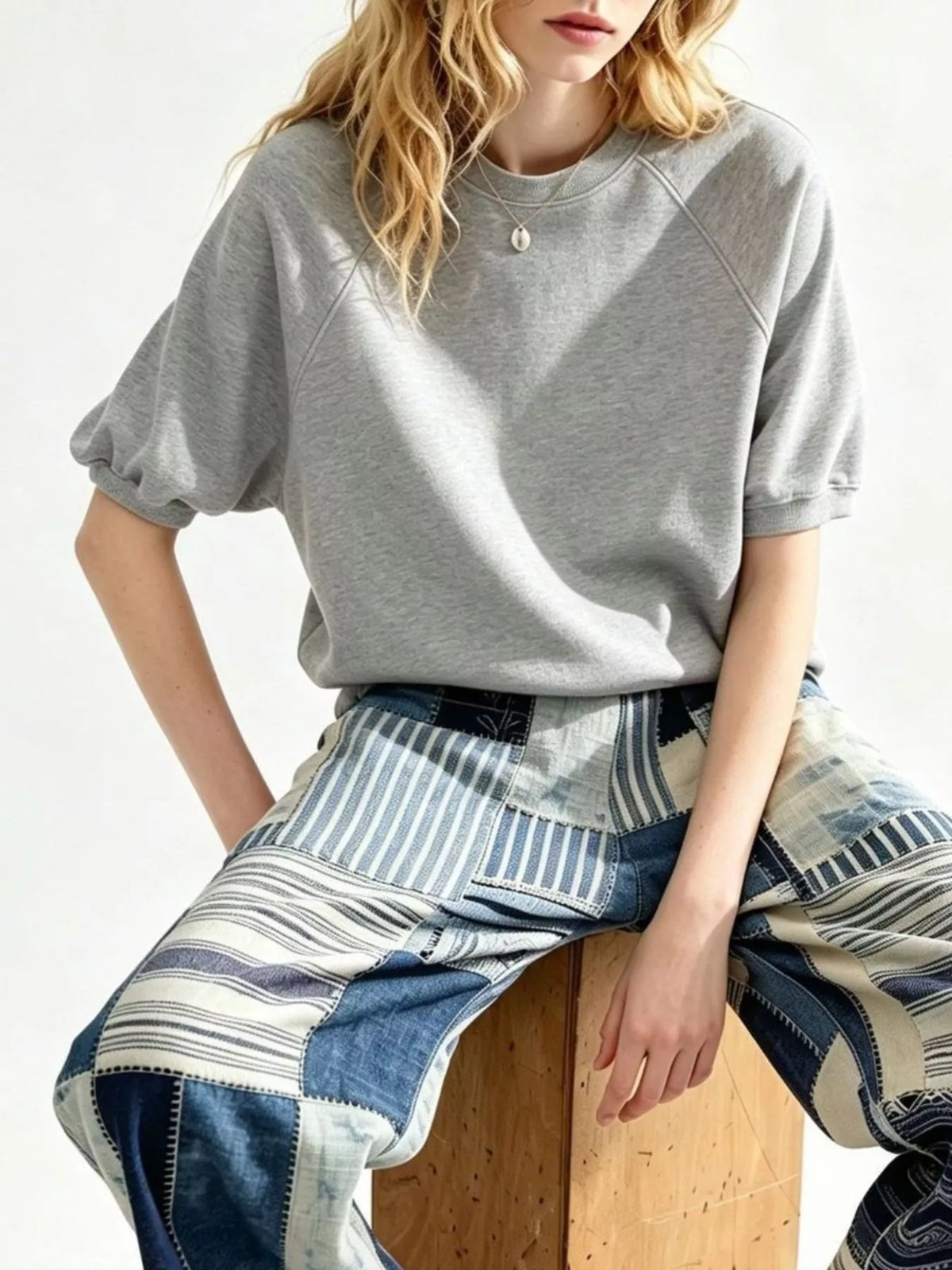 full size raglan short-sleeve sweatshirt plus | dropsona - neutral - packaging