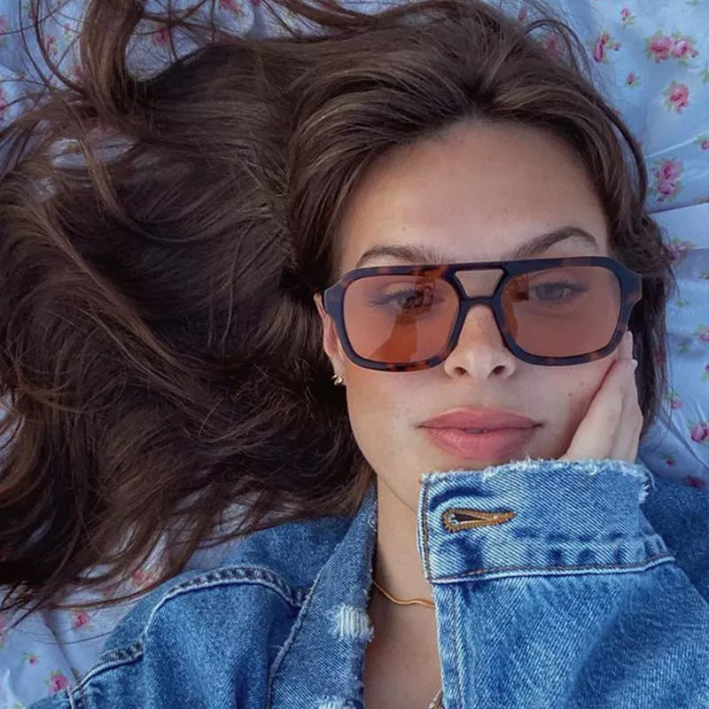vintage square sunglasses – gaze | dropsona - neutral - material texture