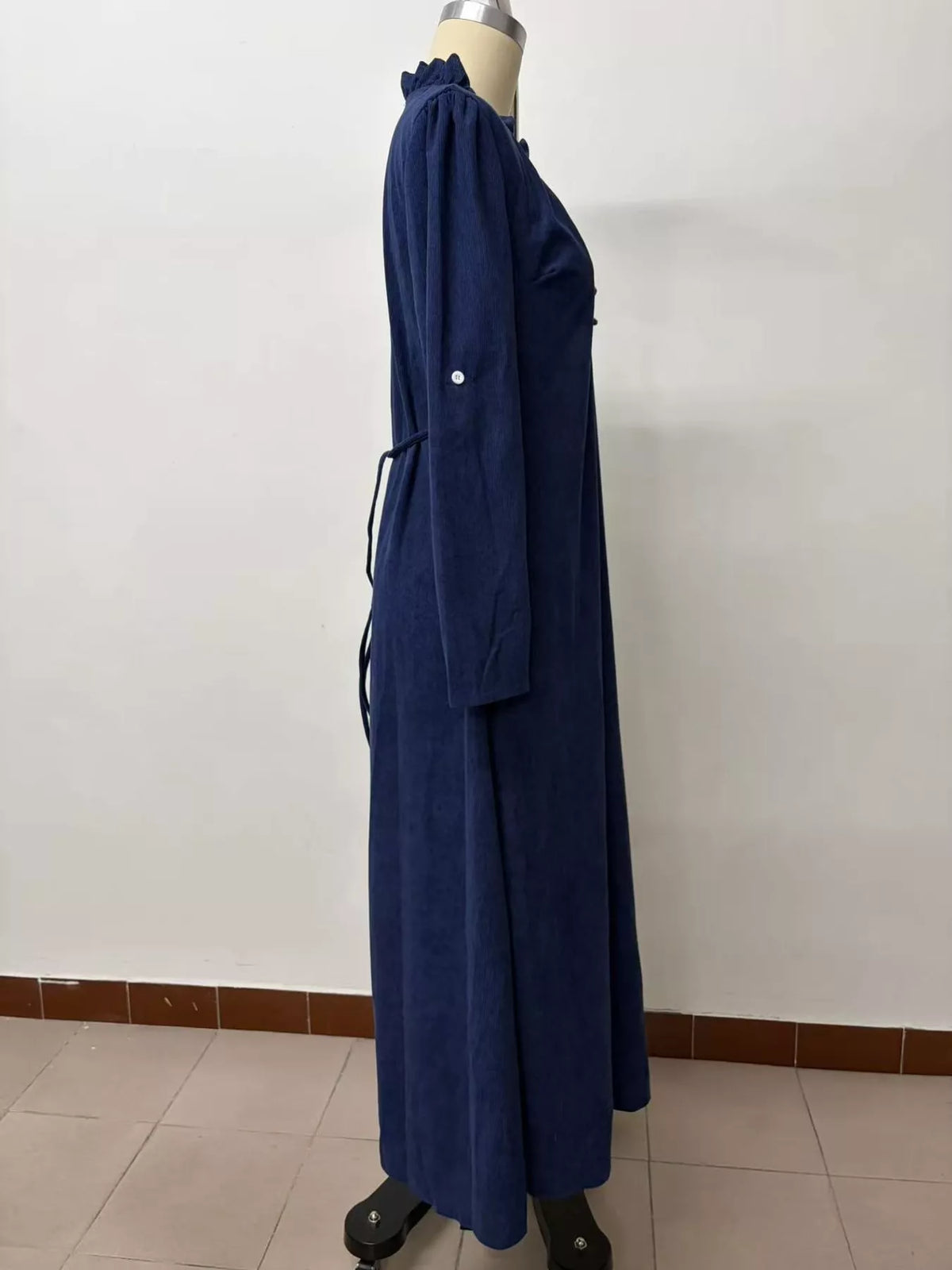 full size frill roll-up sleeve maxi dress plus | dropsona - neutral - usage example