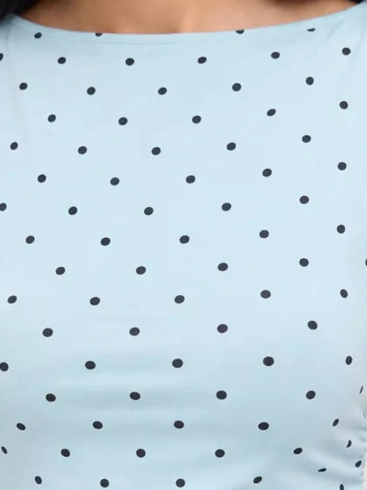 polka dot print sleeveless tank top with tie back | dropsona - neutral - close-up detail