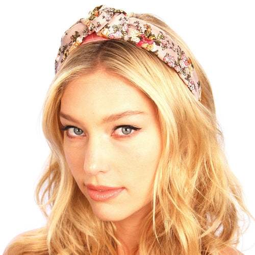 floral silk top knot headband – product details shippi | dropsona - neutral - material texture
