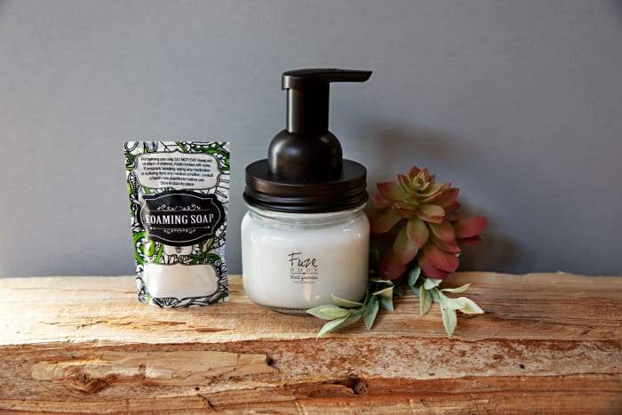 foaming essential oil hand soap - protect – all natura | dropsona - neutral - front view