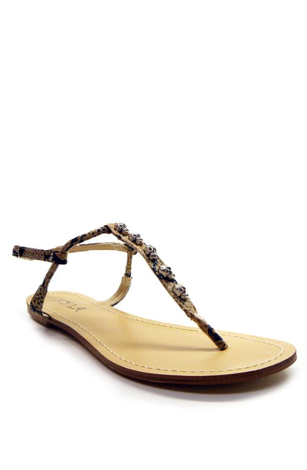 ghostrider – strap slip on sandal beaded detail side b | dropsona - neutral - everyday use
