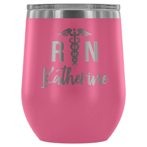 nurse tumbler rn registered gifts | dropsona - neutral - close-up detail