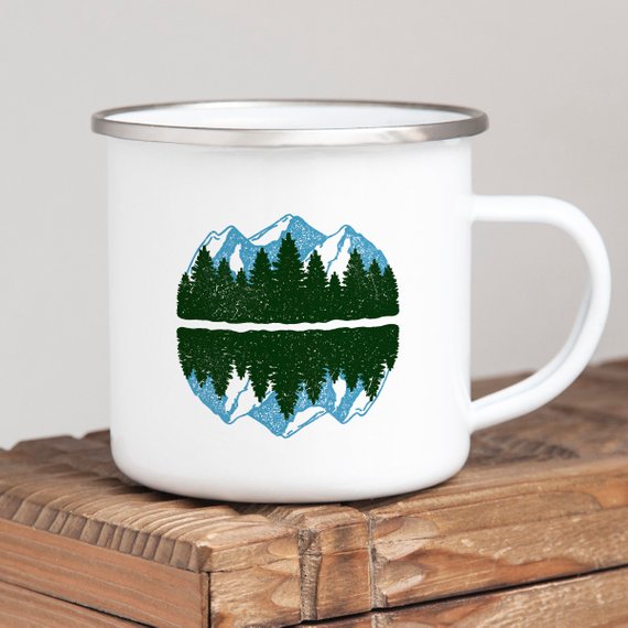 mountain mug enamel wanderlust camping the mou | dropsona - neutral - everyday use