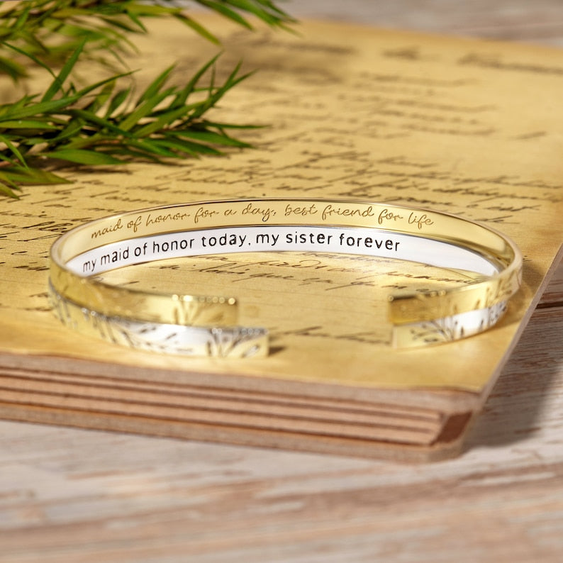 bridesmaid bracelet gift, proposal ma | dropsona - neutral - size reference