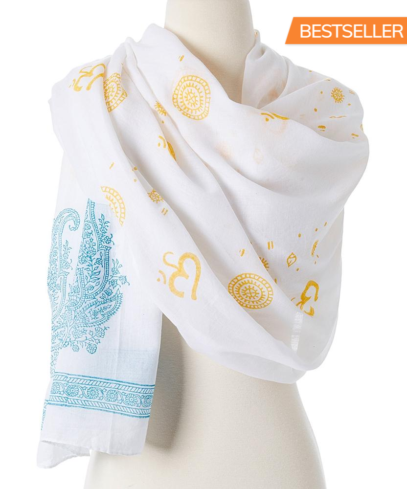 omsutra shanti paisley shawl – wrap yourself beautiful | dropsona - neutral - everyday use