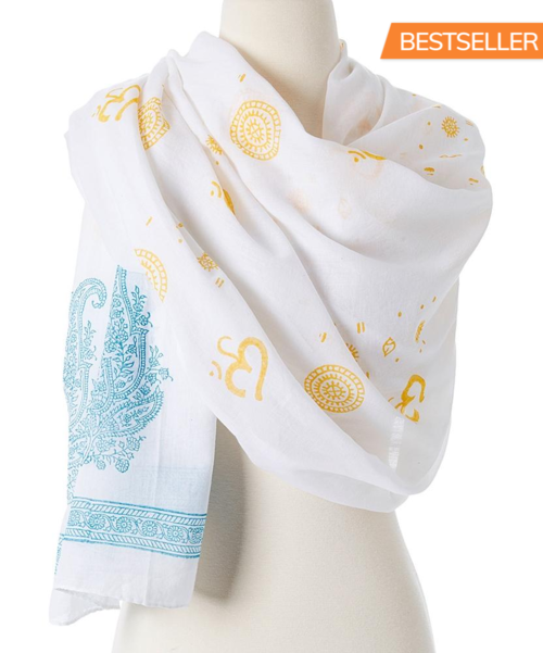 omsutra shanti paisley shawl – wrap yourself beautiful | dropsona - neutral - packaging