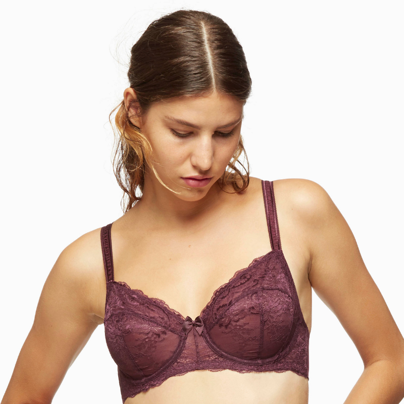 full figure lace unlined bra harlow elderberry purple | dropsona - neutral - everyday use