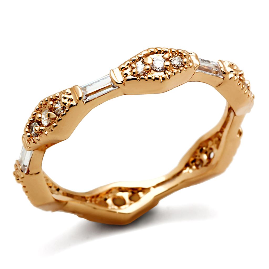lo3553 - rose gold brass ring with aaa grade cz in cle | dropsona - neutral - everyday use