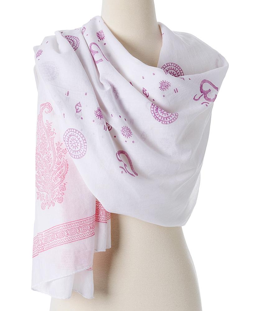 omsutra shanti paisley shawl – wrap yourself beautiful | dropsona - neutral - front view
