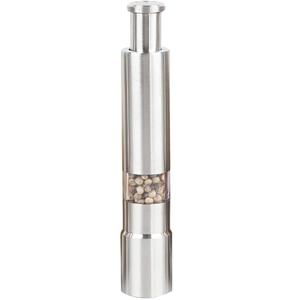 premium stainless steel salt and pepper spice grinder | dropsona - neutral - front view