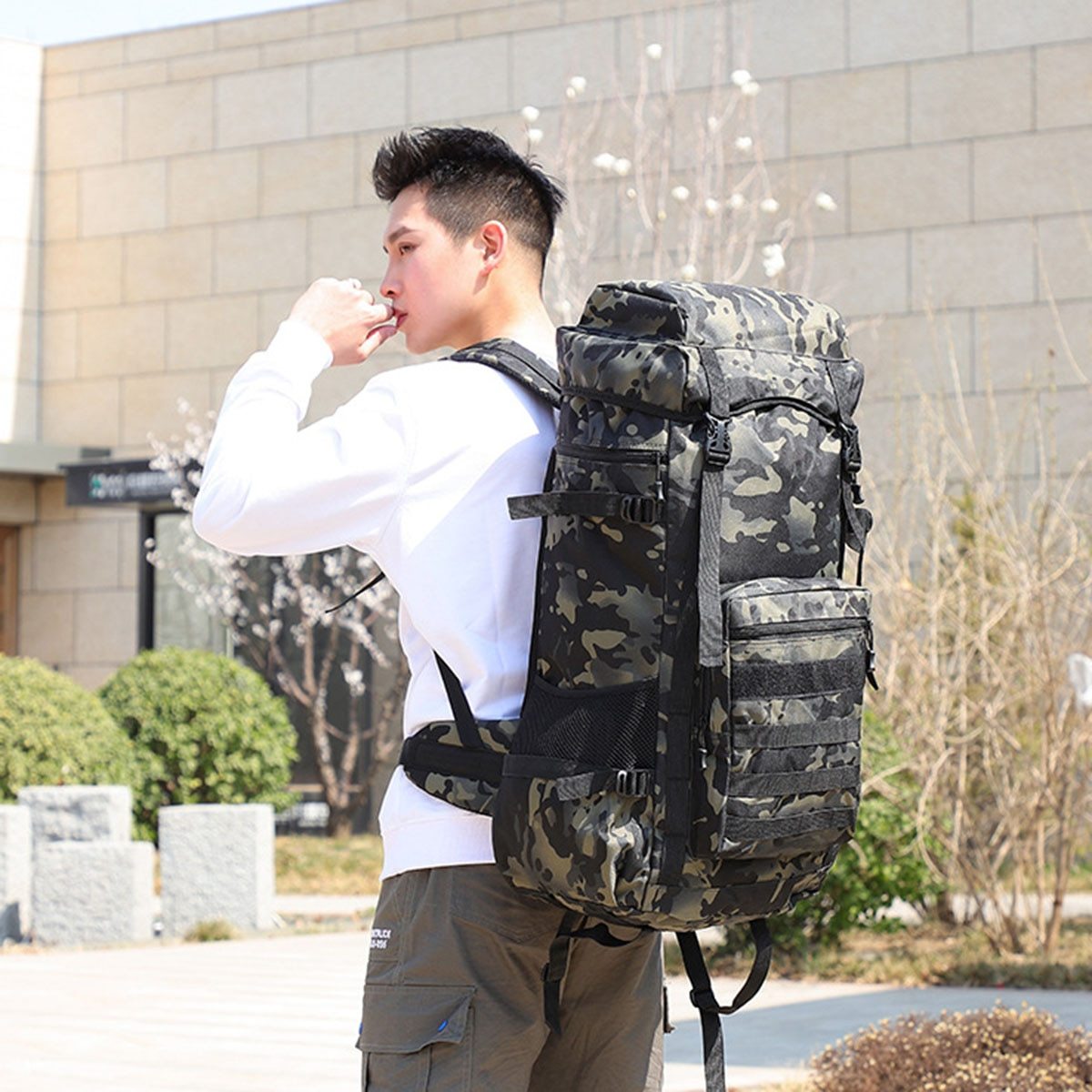 waterproof outdoor camping 70l military backpack – lar | dropsona - neutral - size reference