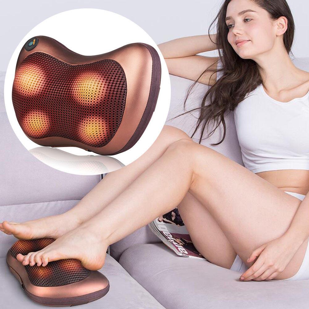 portable 4 heads massage pillow – relaxation p | dropsona - neutral - front view