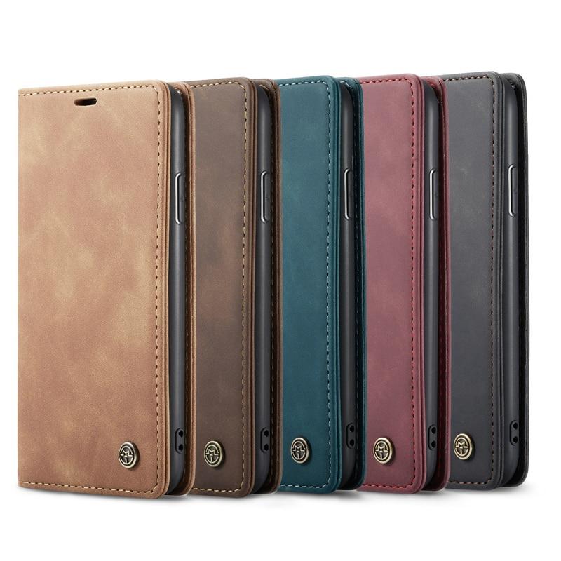 luxury magnetic flip wallet case for iphone 7, 8, x, 1 | dropsona - neutral - front view