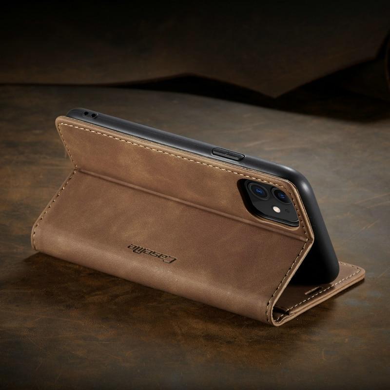 luxury magnetic flip wallet case for iphone 7, 8, x, 1 | dropsona - neutral - close-up detail