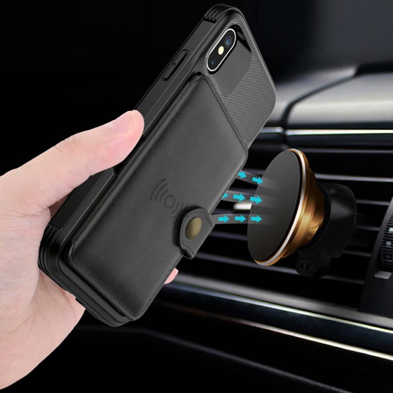 360 protection magnetic leather wallet armor case for | dropsona - neutral - everyday use