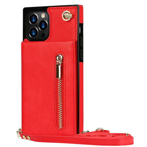slim zipper wallet back case for iphone with crossbody | dropsona - neutral - material texture