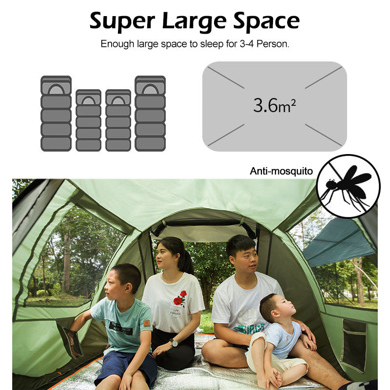 large capacity 4 to 5 persons automatic pop up camping | dropsona - neutral - close-up detail