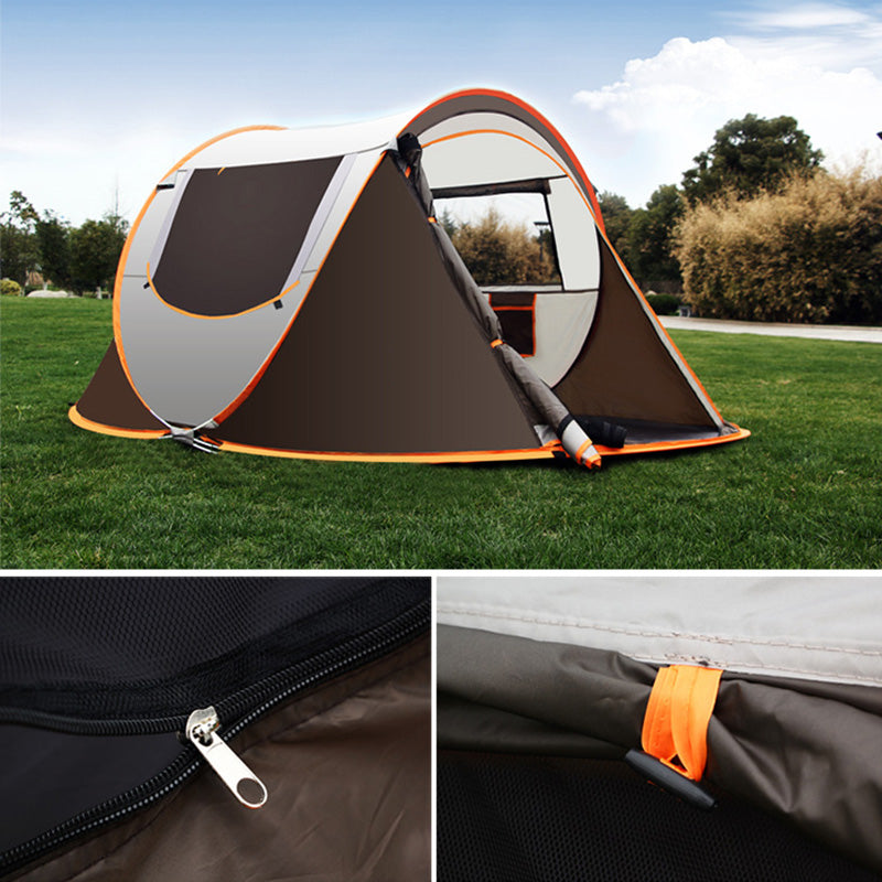 large capacity 4 to 5 persons automatic pop up camping | dropsona - neutral - front view