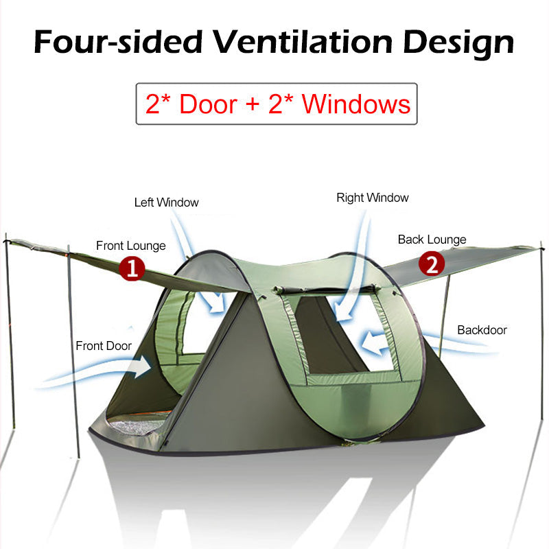 large capacity 4 to 5 persons automatic pop up camping | dropsona - neutral - size reference