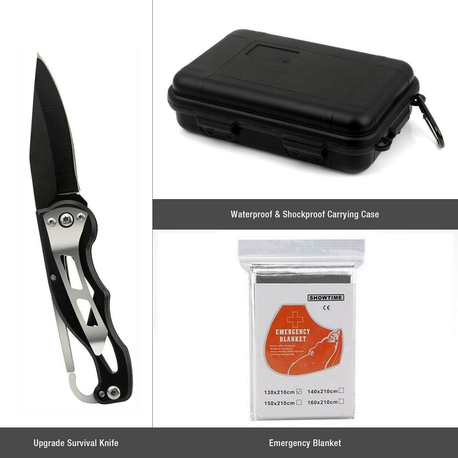 14 in 1 outdoor emergency survival and safety gear kit | dropsona - neutral - material texture